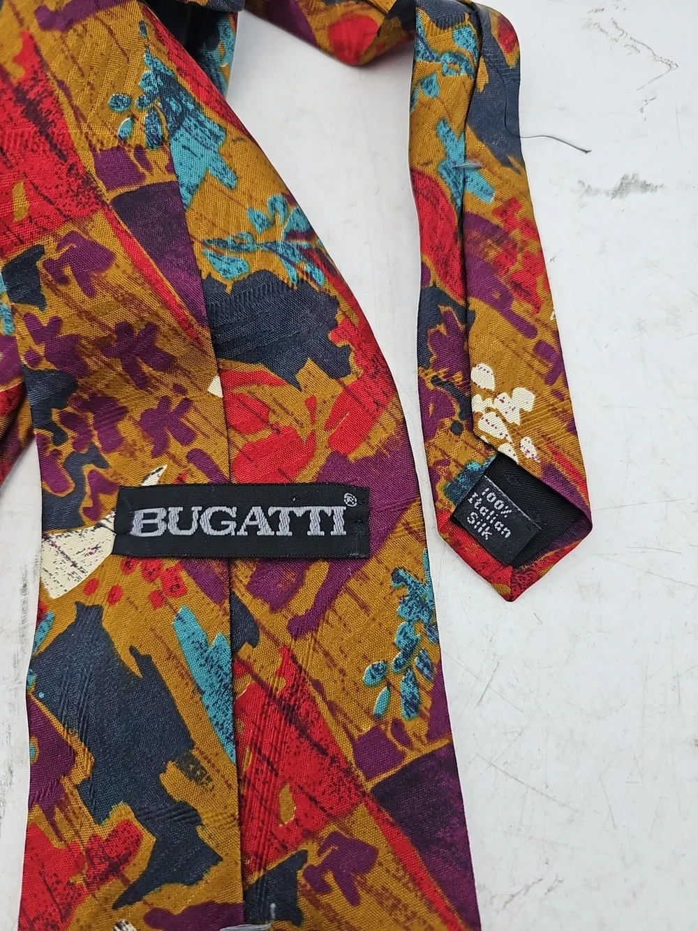Bugatti Multi-Color Abstract Silk Tie